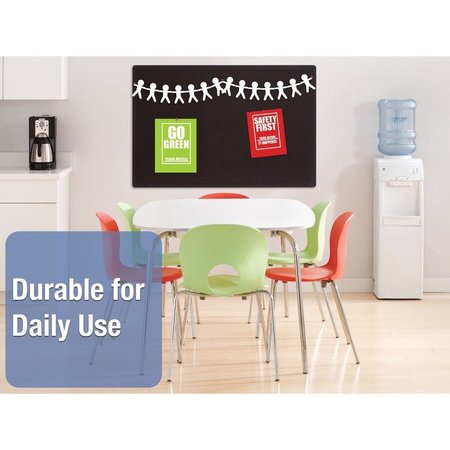 Quartet Fabric Bulletin Board, Frameless, w/ Hardware, 4'x3', Black QRT7684BK